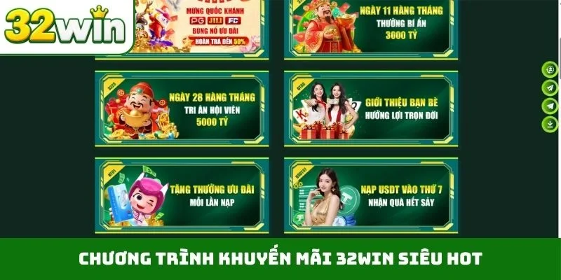 Trang chủ Chương trình khuyến mãi 32WIN siêu hot