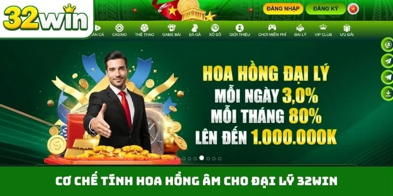 Cơ chế tính hoa hồng âm cho đại lý 32WIN