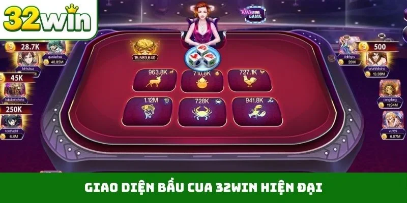 Bầu Cua 32WIN – Tựa Game Cá Cược Đổi Thưởng Uy Tín Năm 2026 Giao diện bầu cua 32WIN hiện đại