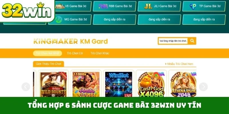 Game bài 32WIN Tổng hợp 6 sảnh cược game bài 32WIN uy tín